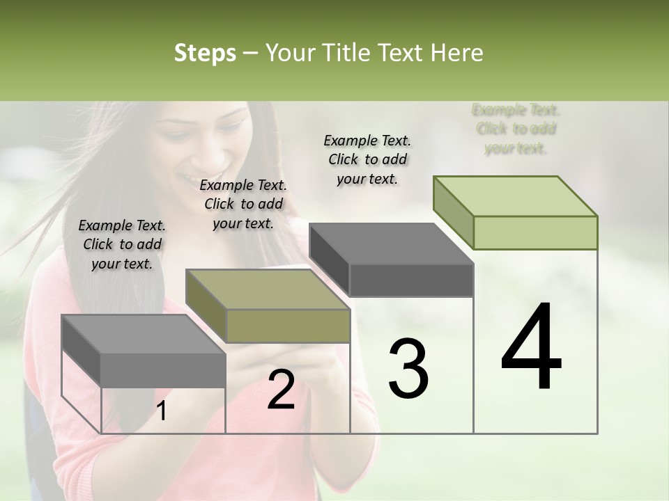 A Woman Holding A Cell Phone In Her Hands PowerPoint Template