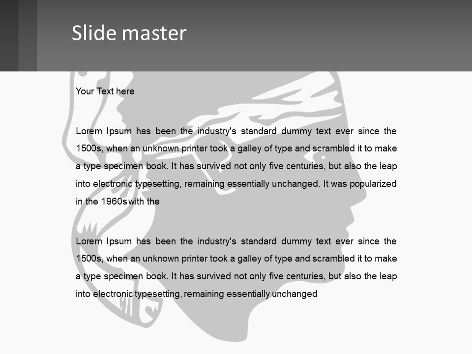 A Black And White Silhouette Of A Man's Head PowerPoint Template