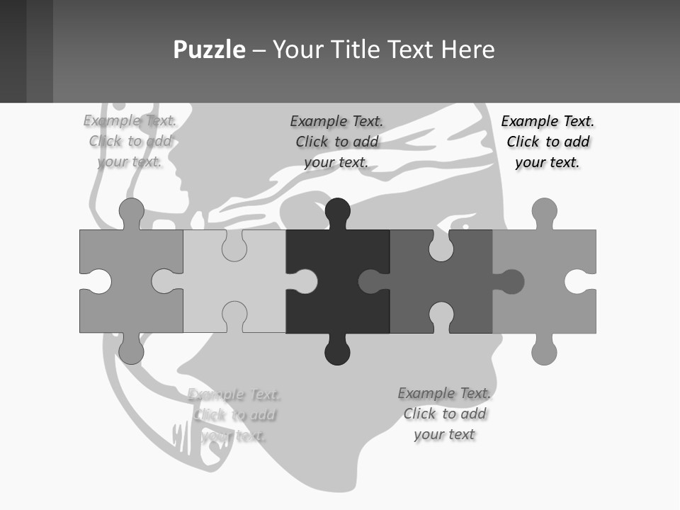 A Black And White Silhouette Of A Man's Head PowerPoint Template