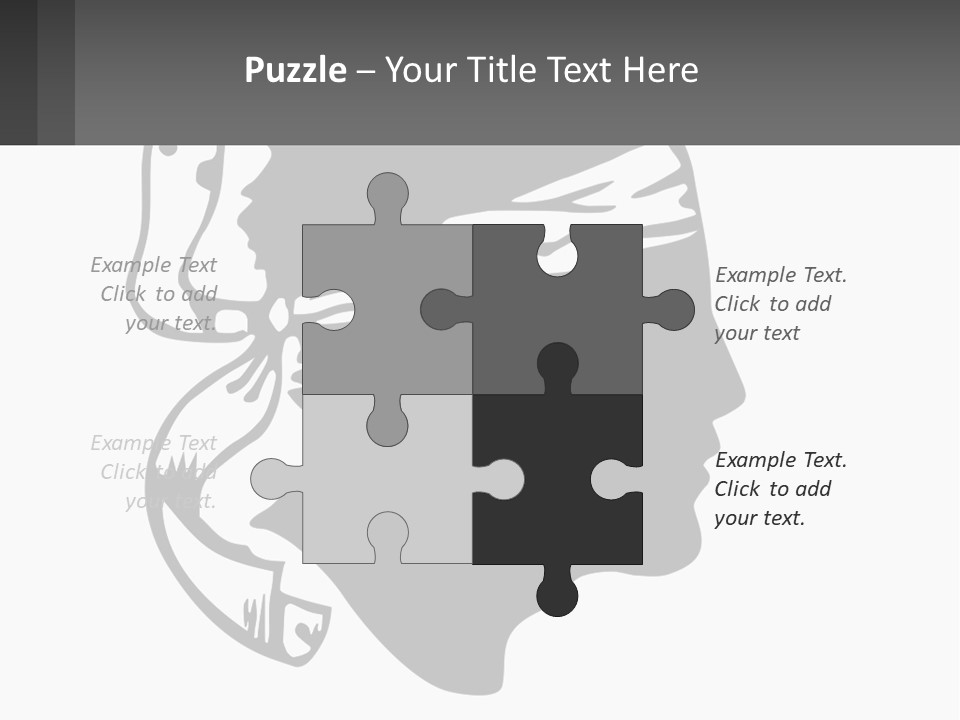 A Black And White Silhouette Of A Man's Head PowerPoint Template