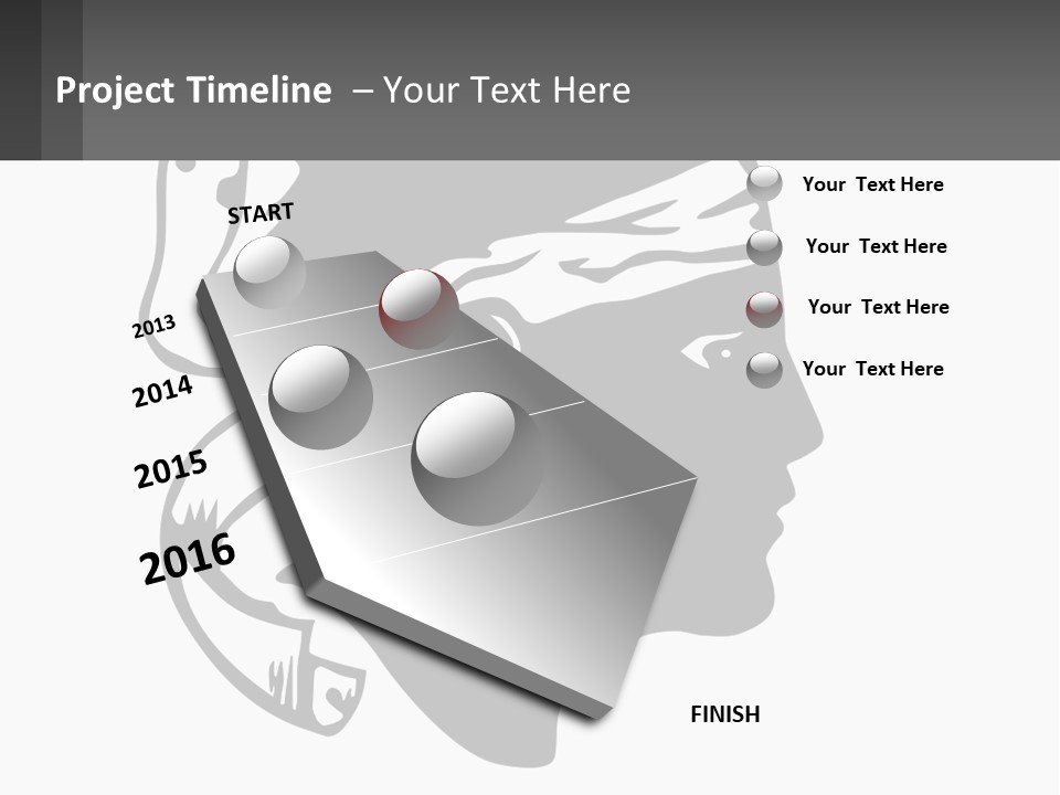 A Black And White Silhouette Of A Man's Head PowerPoint Template