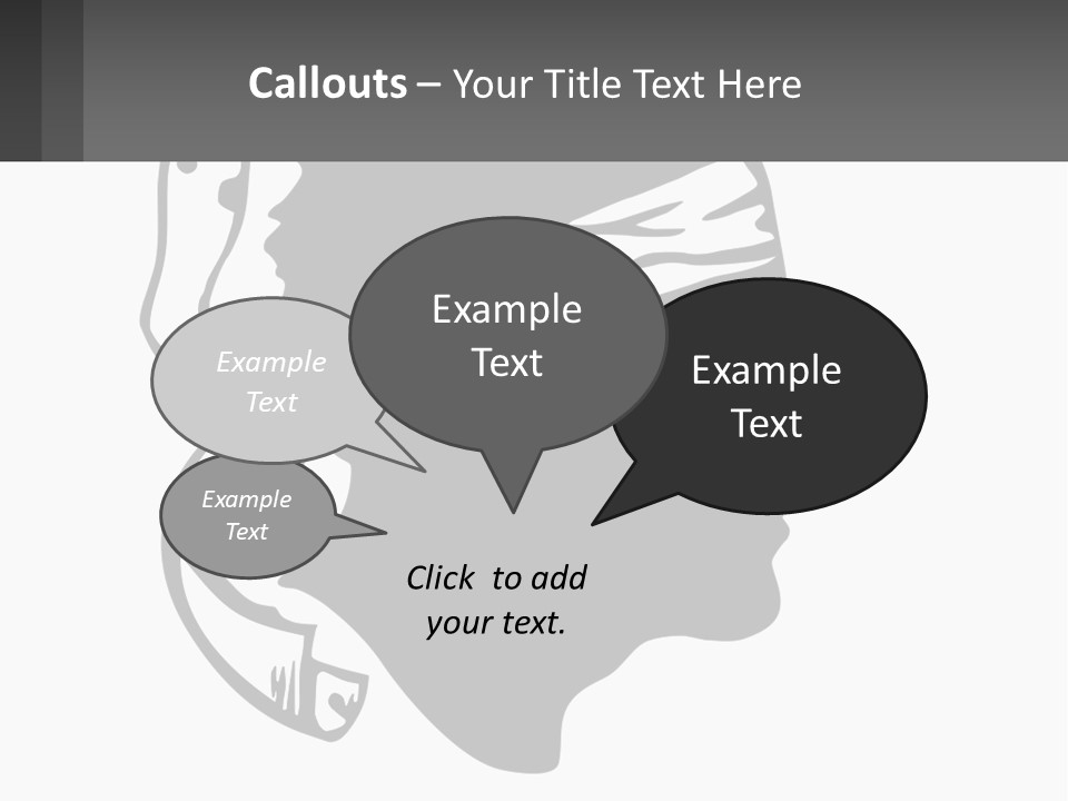 A Black And White Silhouette Of A Man's Head PowerPoint Template