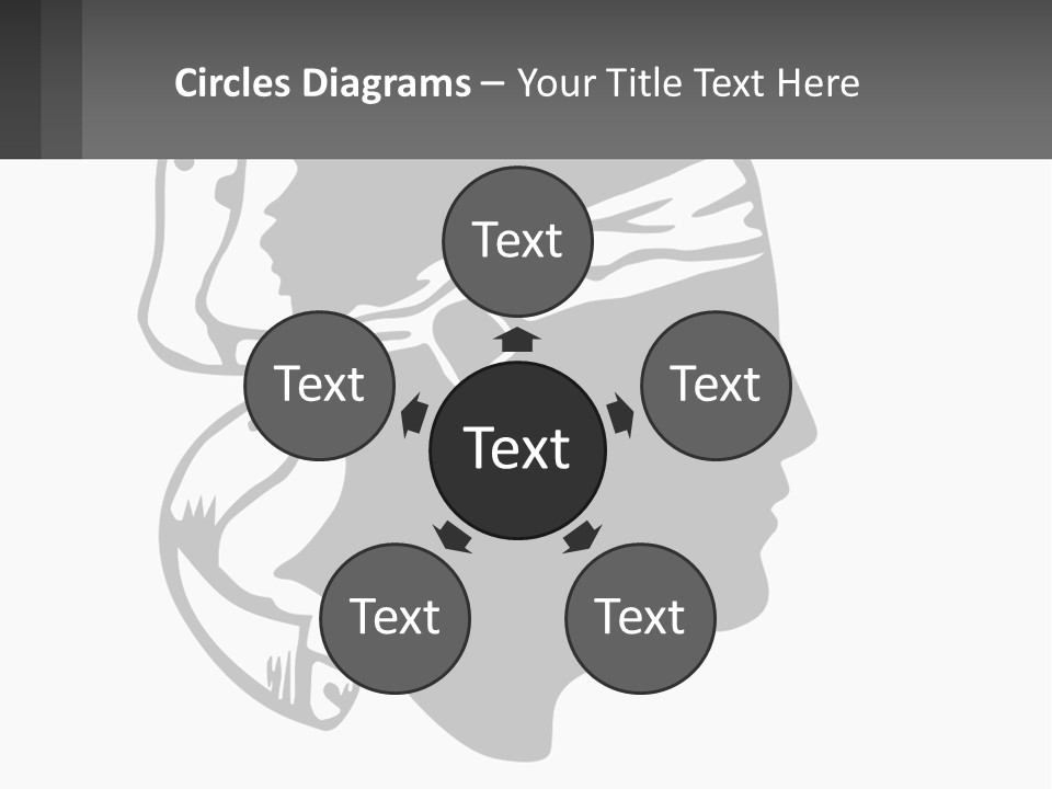 A Black And White Silhouette Of A Man's Head PowerPoint Template