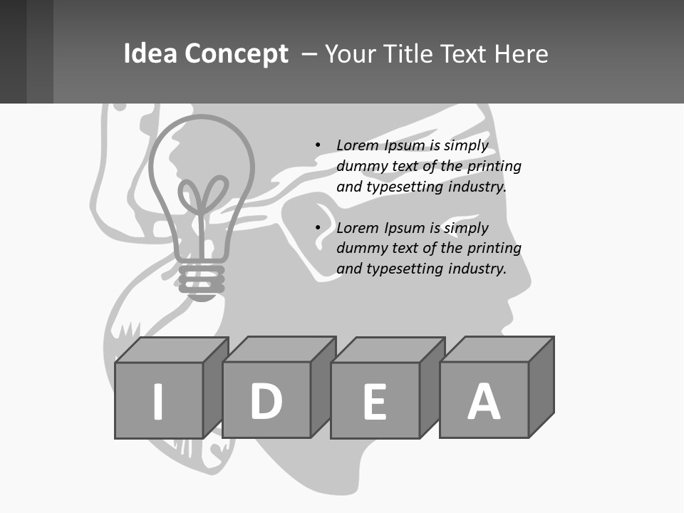A Black And White Silhouette Of A Man's Head PowerPoint Template