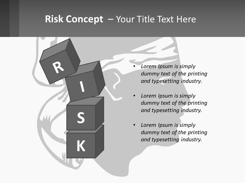 A Black And White Silhouette Of A Man's Head PowerPoint Template