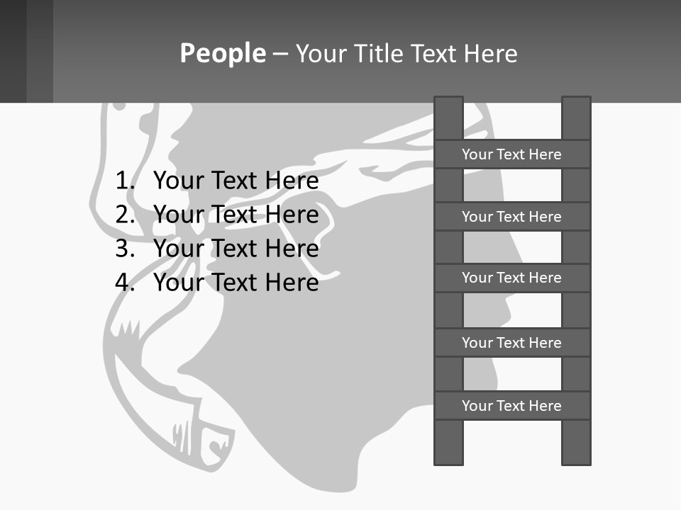 A Black And White Silhouette Of A Man's Head PowerPoint Template