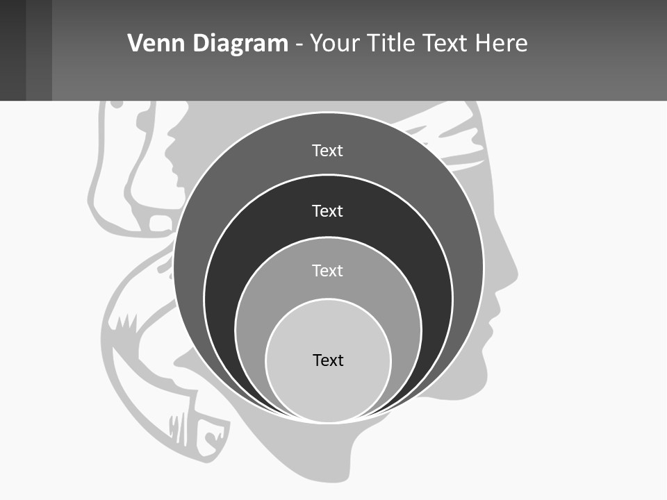 A Black And White Silhouette Of A Man's Head PowerPoint Template