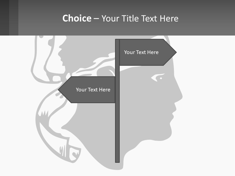 A Black And White Silhouette Of A Man's Head PowerPoint Template