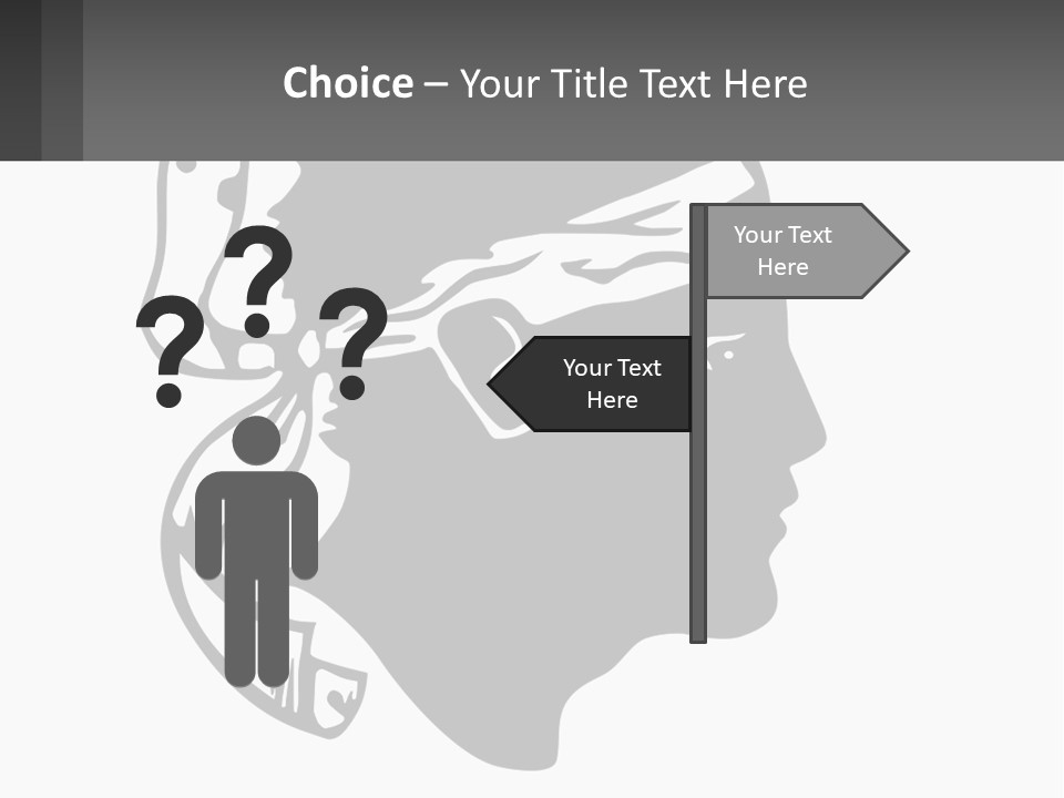 A Black And White Silhouette Of A Man's Head PowerPoint Template