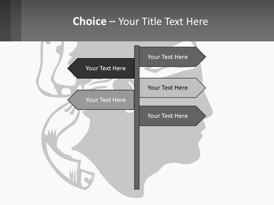 A Black And White Silhouette Of A Man's Head PowerPoint Template