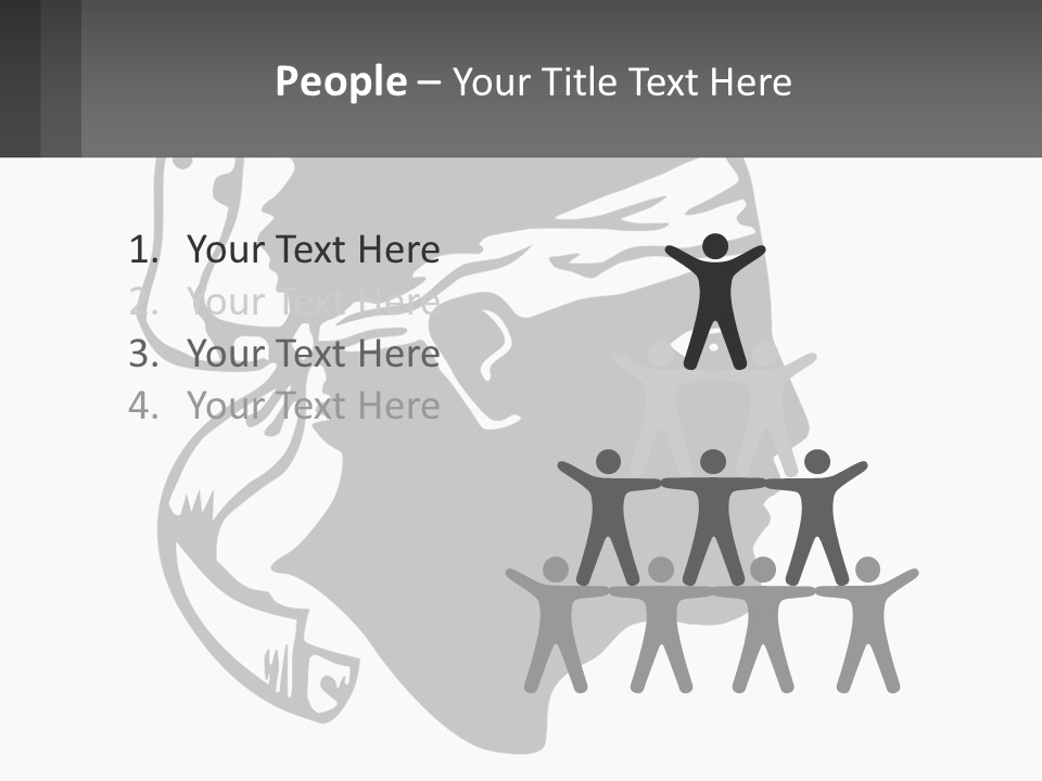 A Black And White Silhouette Of A Man's Head PowerPoint Template