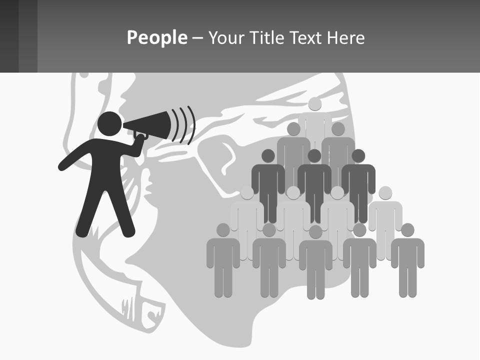 A Black And White Silhouette Of A Man's Head PowerPoint Template