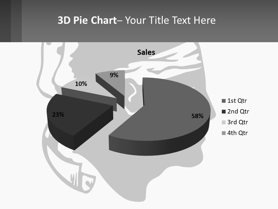 A Black And White Silhouette Of A Man's Head PowerPoint Template