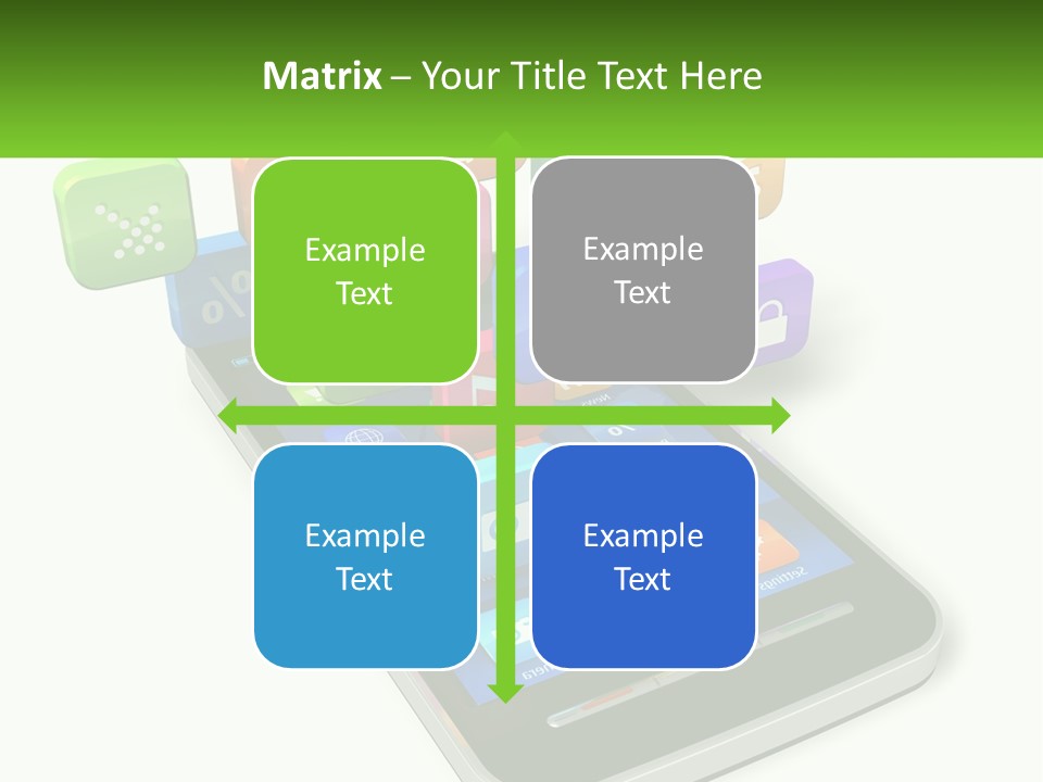 A Cell Phone With A Lot Of Colorful App Icons Coming Out Of It PowerPoint Template