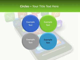 A Cell Phone With A Lot Of Colorful App Icons Coming Out Of It PowerPoint Template