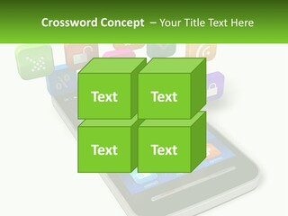 A Cell Phone With A Lot Of Colorful App Icons Coming Out Of It PowerPoint Template