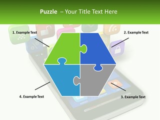 A Cell Phone With A Lot Of Colorful App Icons Coming Out Of It PowerPoint Template