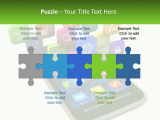 A Cell Phone With A Lot Of Colorful App Icons Coming Out Of It PowerPoint Template