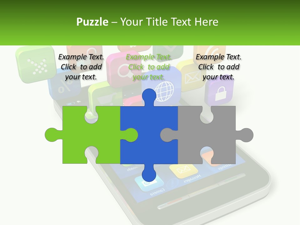 A Cell Phone With A Lot Of Colorful App Icons Coming Out Of It PowerPoint Template