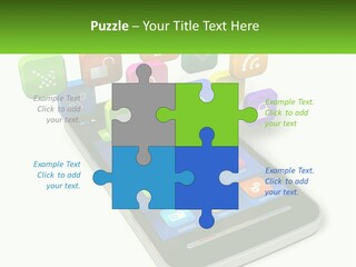 A Cell Phone With A Lot Of Colorful App Icons Coming Out Of It PowerPoint Template