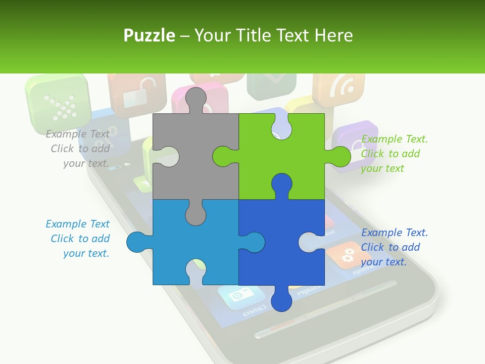 A Cell Phone With A Lot Of Colorful App Icons Coming Out Of It PowerPoint Template