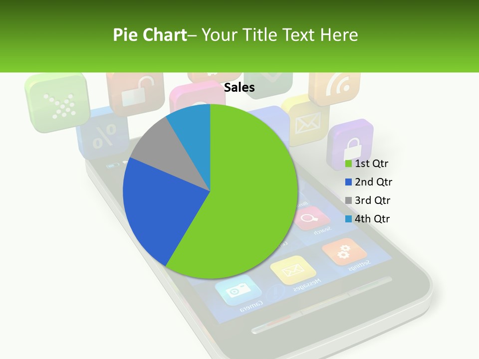A Cell Phone With A Lot Of Colorful App Icons Coming Out Of It PowerPoint Template