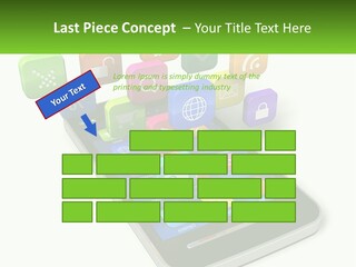 A Cell Phone With A Lot Of Colorful App Icons Coming Out Of It PowerPoint Template