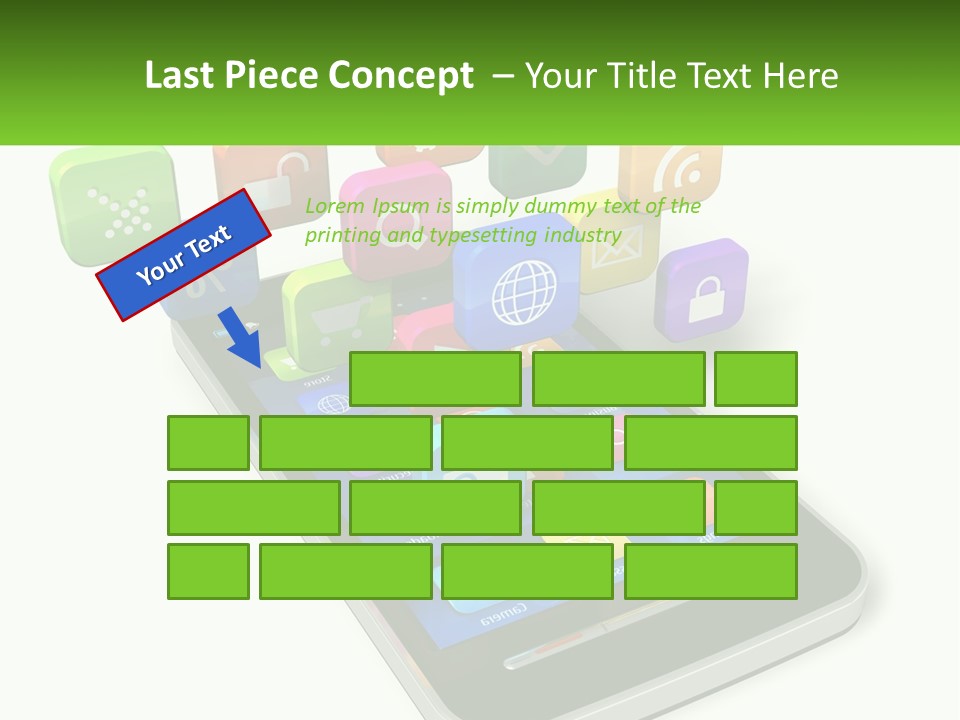 A Cell Phone With A Lot Of Colorful App Icons Coming Out Of It PowerPoint Template