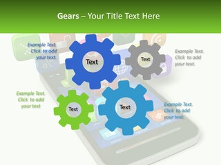 A Cell Phone With A Lot Of Colorful App Icons Coming Out Of It PowerPoint Template