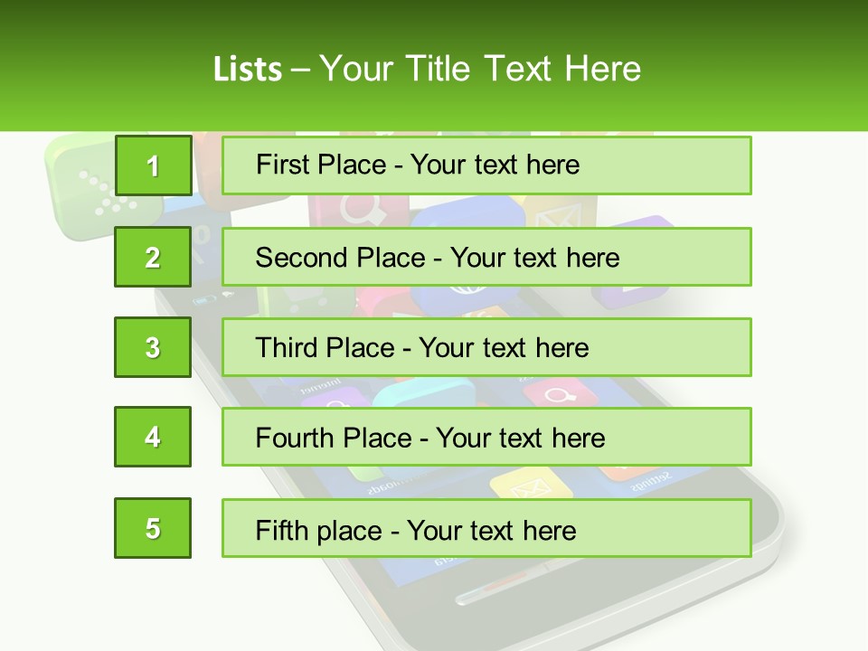 A Cell Phone With A Lot Of Colorful App Icons Coming Out Of It PowerPoint Template