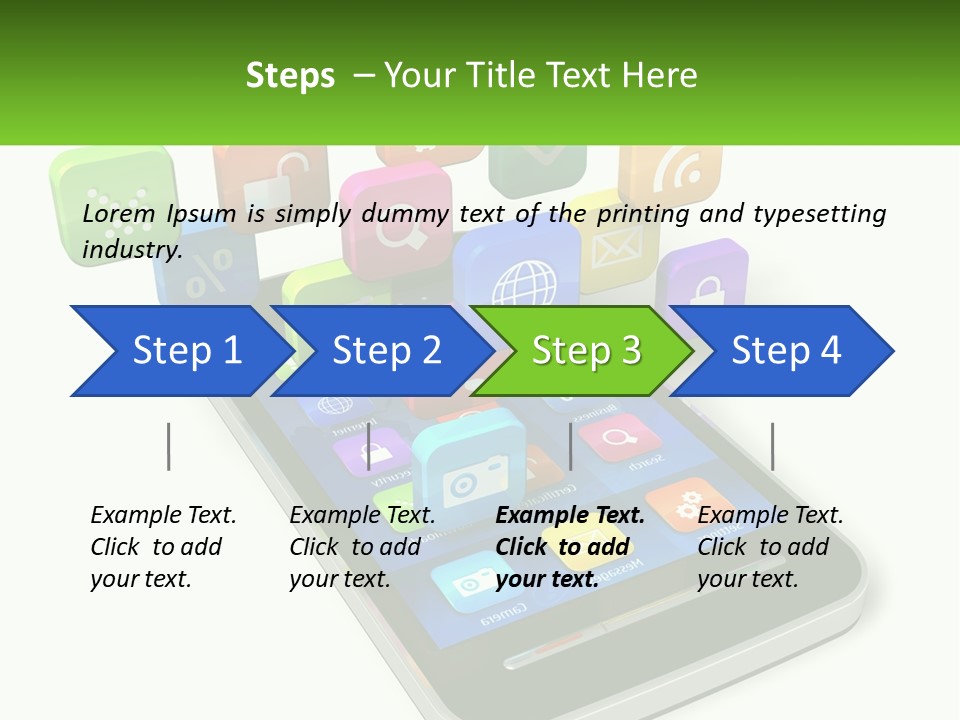 A Cell Phone With A Lot Of Colorful App Icons Coming Out Of It PowerPoint Template