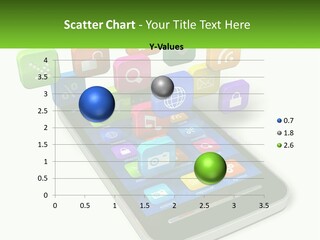 A Cell Phone With A Lot Of Colorful App Icons Coming Out Of It PowerPoint Template