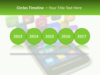 A Cell Phone With A Lot Of Colorful App Icons Coming Out Of It PowerPoint Template