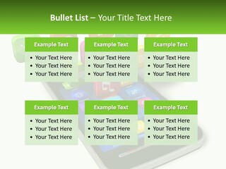 A Cell Phone With A Lot Of Colorful App Icons Coming Out Of It PowerPoint Template