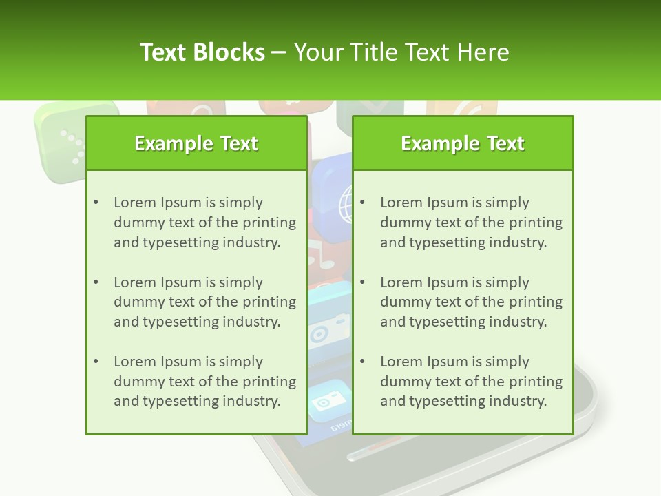 A Cell Phone With A Lot Of Colorful App Icons Coming Out Of It PowerPoint Template