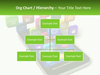 A Cell Phone With A Lot Of Colorful App Icons Coming Out Of It PowerPoint Template