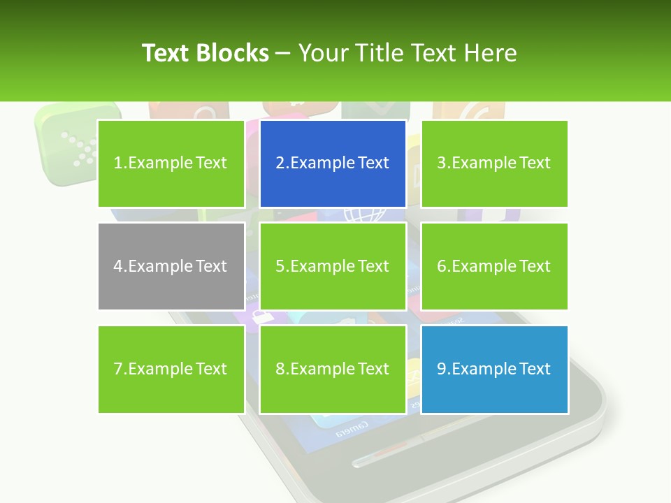 A Cell Phone With A Lot Of Colorful App Icons Coming Out Of It PowerPoint Template
