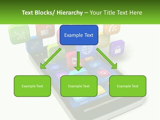 A Cell Phone With A Lot Of Colorful App Icons Coming Out Of It PowerPoint Template