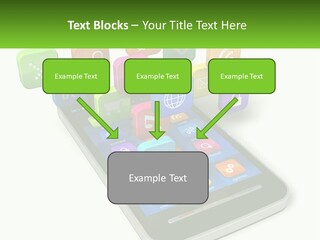A Cell Phone With A Lot Of Colorful App Icons Coming Out Of It PowerPoint Template