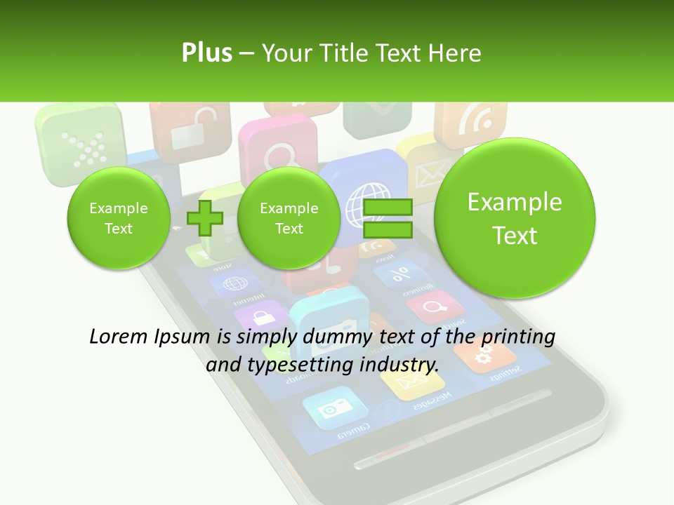A Cell Phone With A Lot Of Colorful App Icons Coming Out Of It PowerPoint Template