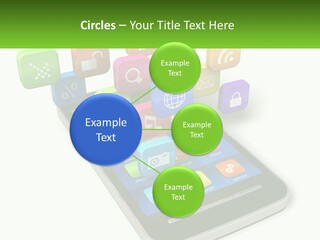 A Cell Phone With A Lot Of Colorful App Icons Coming Out Of It PowerPoint Template