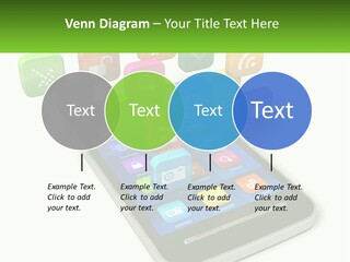 A Cell Phone With A Lot Of Colorful App Icons Coming Out Of It PowerPoint Template