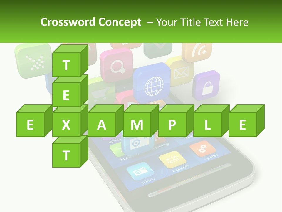 A Cell Phone With A Lot Of Colorful App Icons Coming Out Of It PowerPoint Template