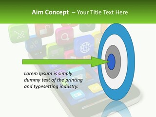 A Cell Phone With A Lot Of Colorful App Icons Coming Out Of It PowerPoint Template