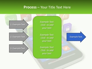A Cell Phone With A Lot Of Colorful App Icons Coming Out Of It PowerPoint Template