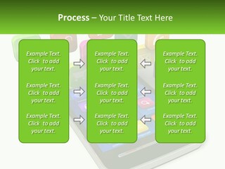 A Cell Phone With A Lot Of Colorful App Icons Coming Out Of It PowerPoint Template