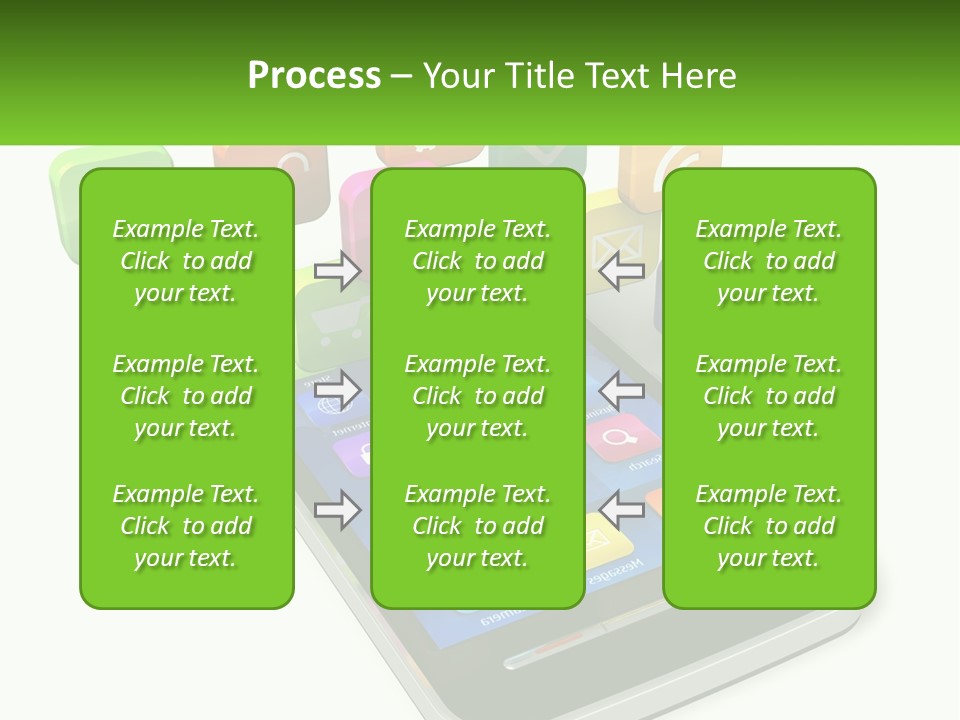 A Cell Phone With A Lot Of Colorful App Icons Coming Out Of It PowerPoint Template