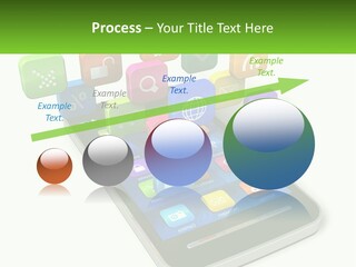 A Cell Phone With A Lot Of Colorful App Icons Coming Out Of It PowerPoint Template