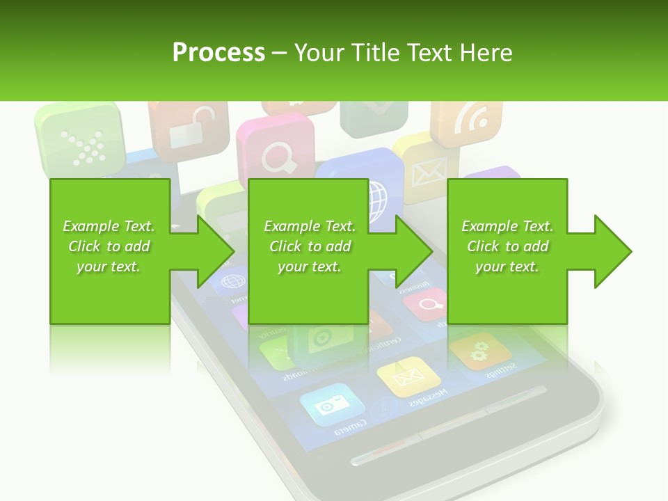 A Cell Phone With A Lot Of Colorful App Icons Coming Out Of It PowerPoint Template