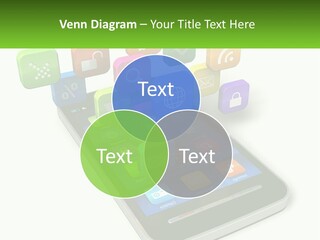 A Cell Phone With A Lot Of Colorful App Icons Coming Out Of It PowerPoint Template